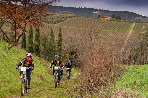 family biking